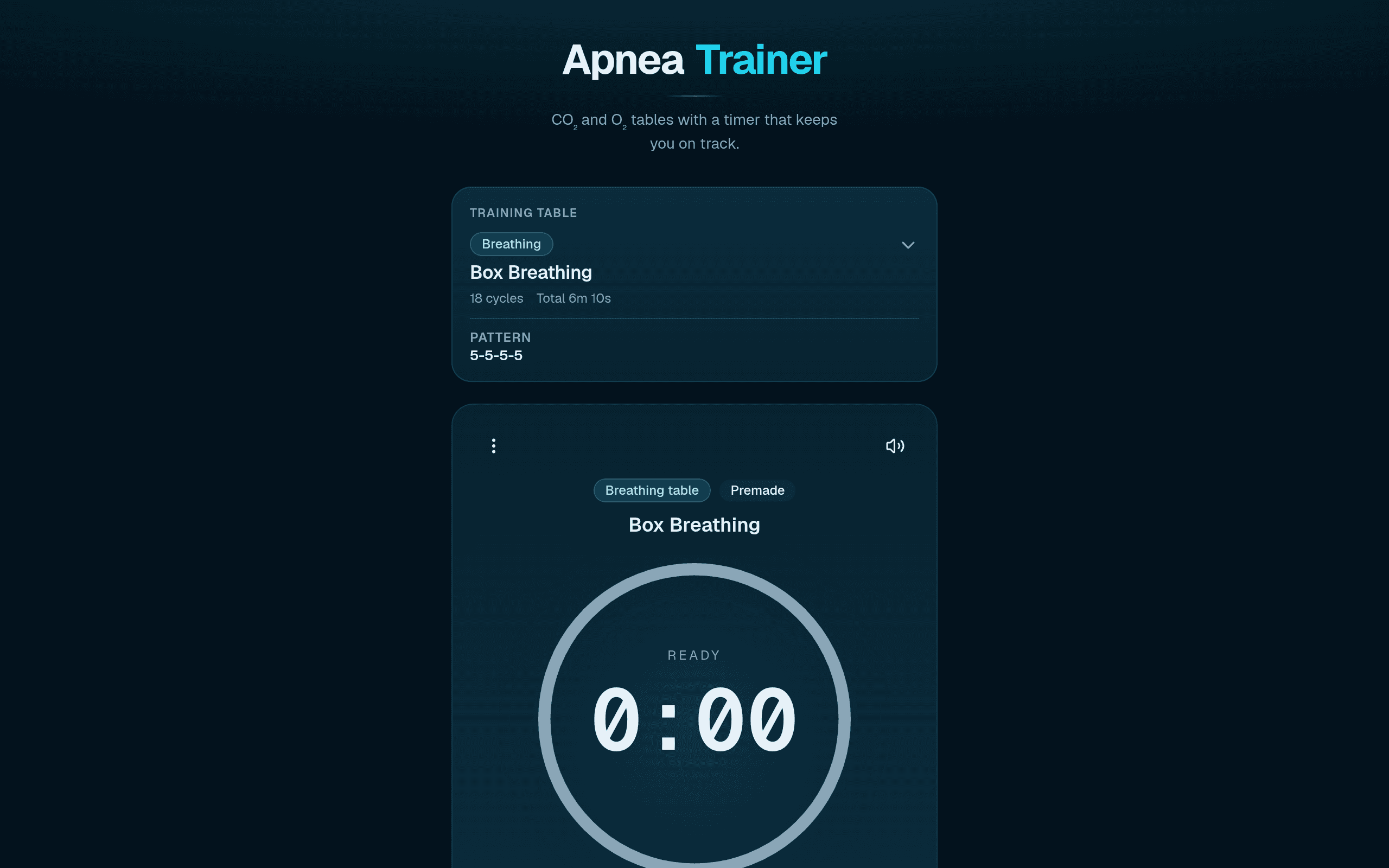 Screenshot of ApneaTrainer