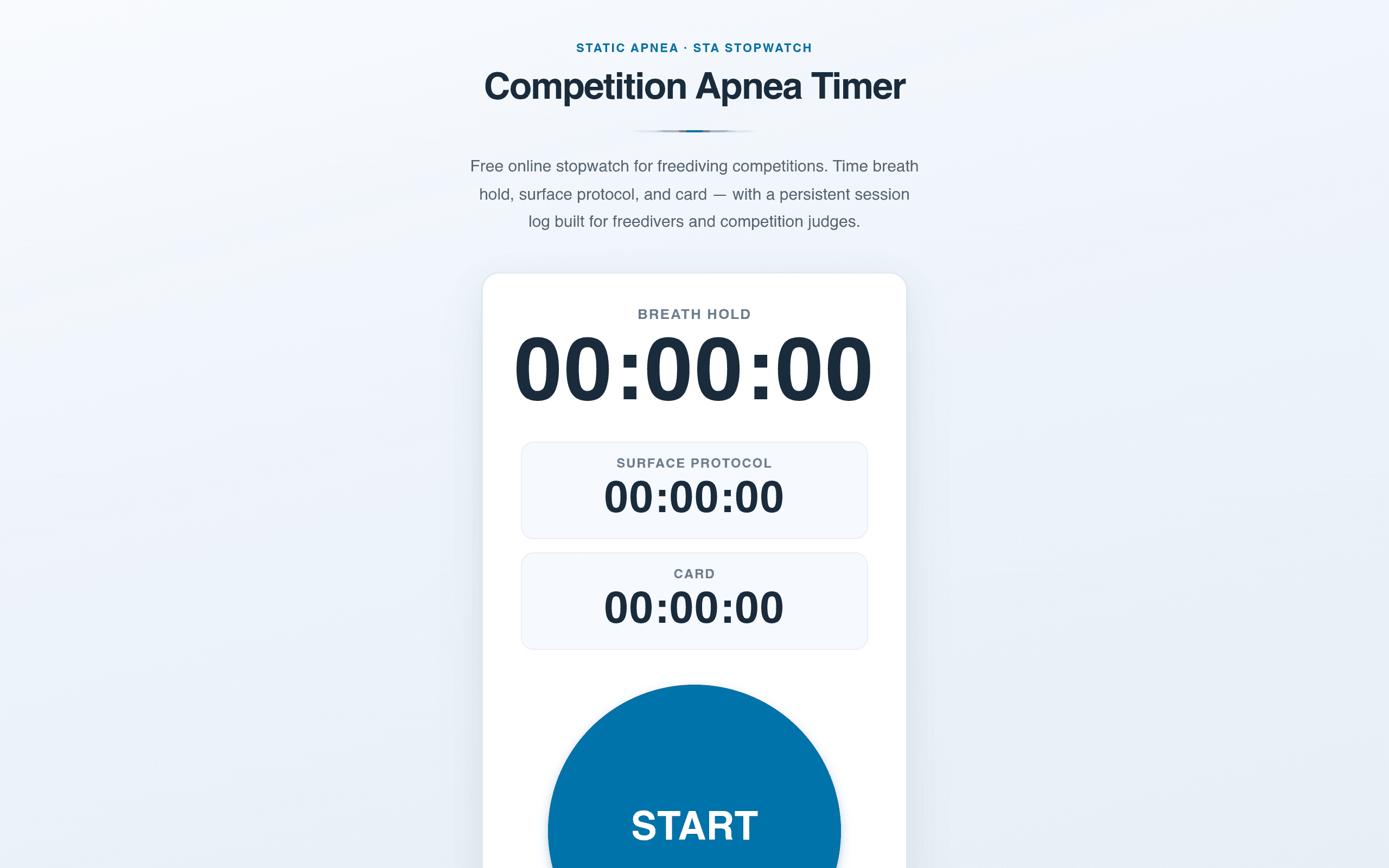 Screenshot of ApneaTimer