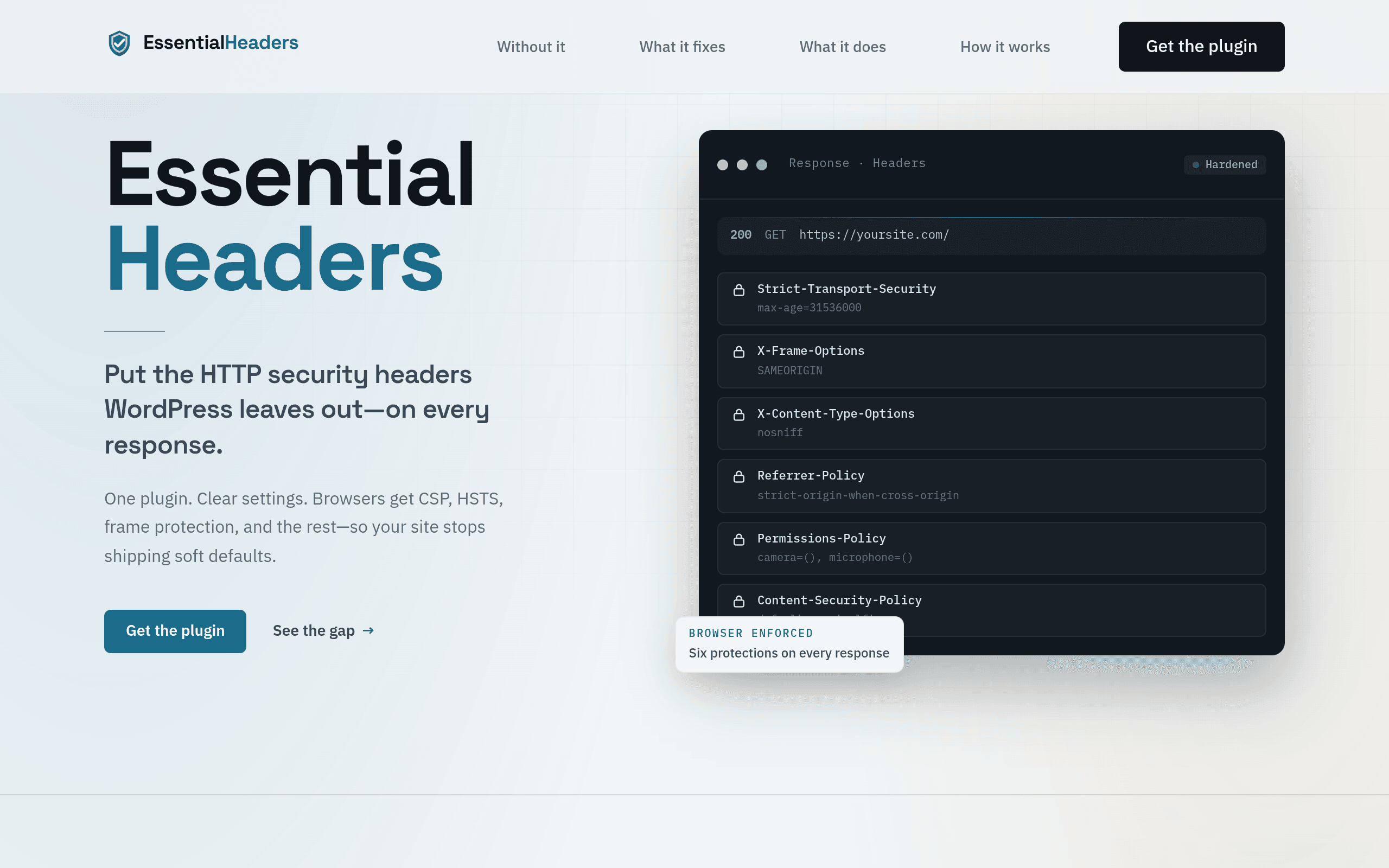 Screenshot of Essential Headers