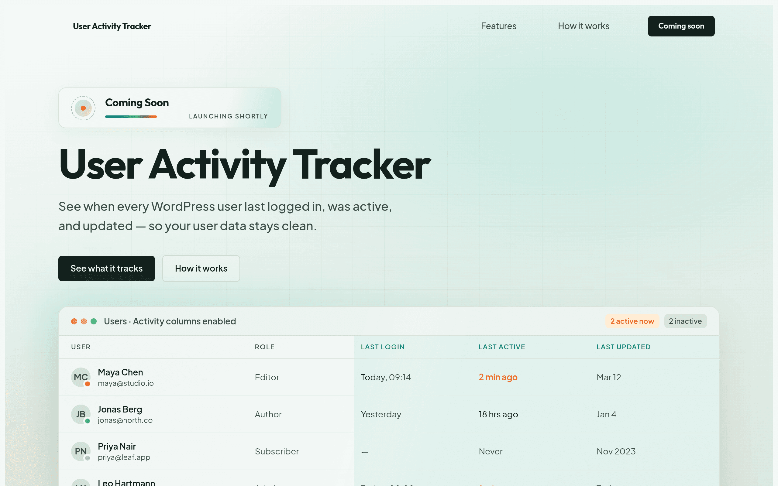 Screenshot of User Activity Tracker